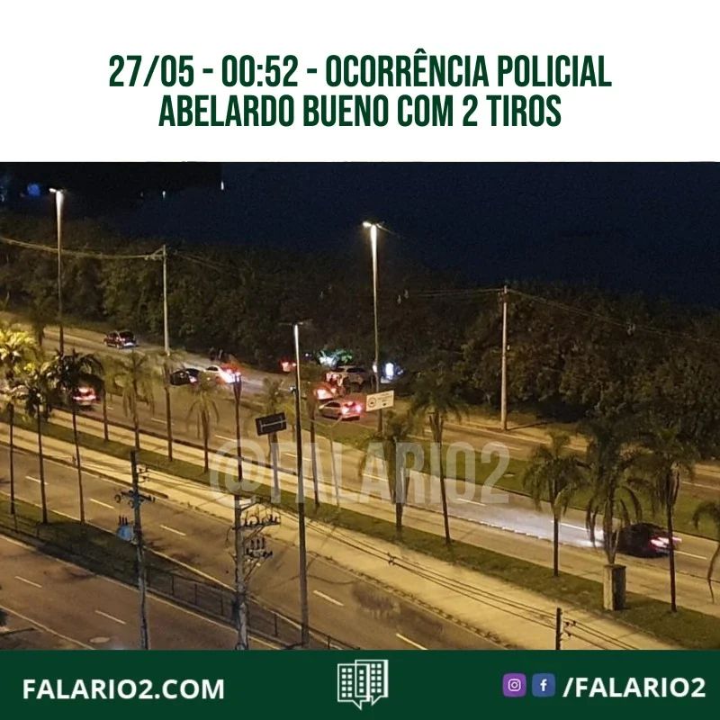 "Tiro por volta de 00h30 na Abelardo Bueno.⠀