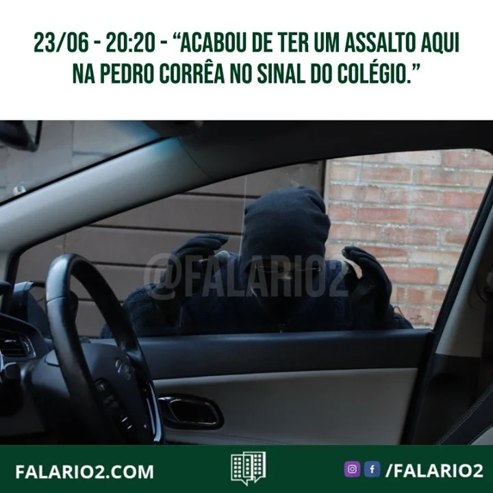 23/06 - 20:20 - "acabou de ter um assalto aqui na pedro corrêa no sinal do colégio.