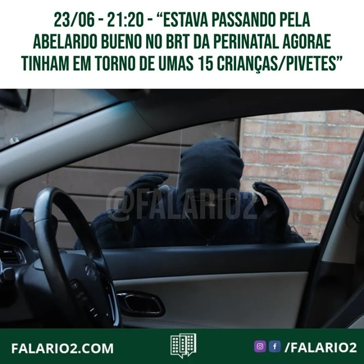 23/06 - 21:20 - "Estava passando pela abelardo bueno no BRT da Perinatal agora às 21:20 e tinham em torno de umas 15