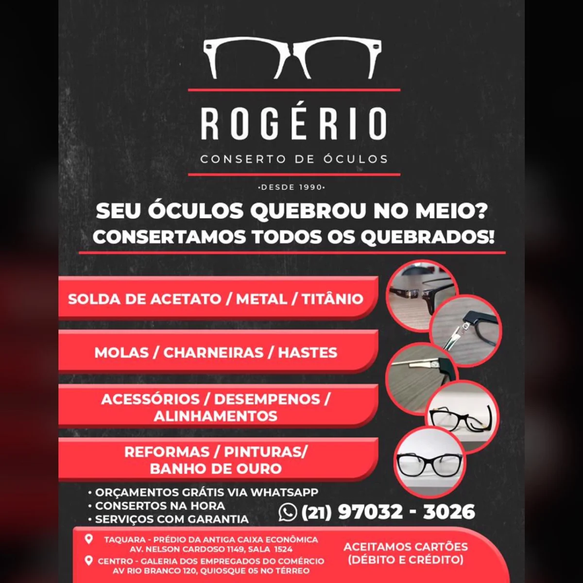Recado do @consertodeoculosrogerio para nossos vizinhos⠀