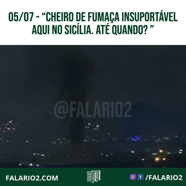 05/07 - 20:10 - "Cheiro de fumaça insuportável aqui no Sicília.