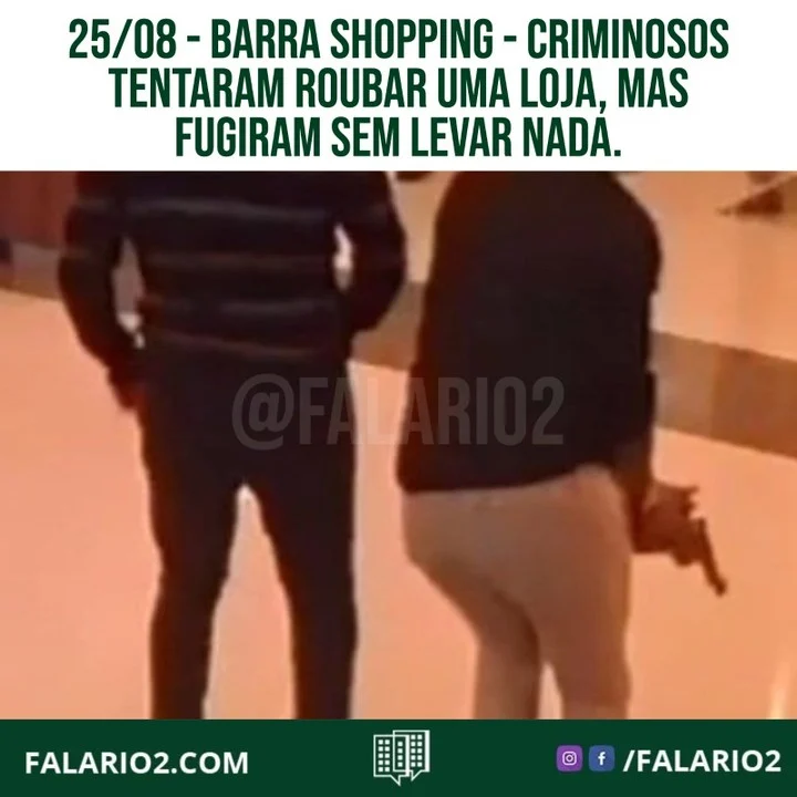 No Barra Shopping, os bandidos chegaram quando o centro comercial ainda estava em funcionamento.
