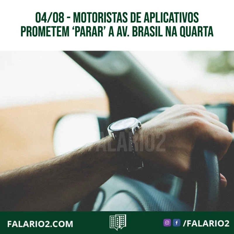 A categoria de trabalhadores de transportes por aplicativo promete ir às ruas na quarta-feira (4), a partir das 7 horas, com