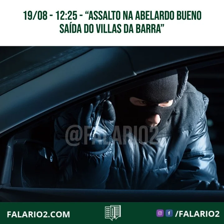 19/08 - 12:25 - "Assalto agora na Abelardo bueno( próx ao posto de gasolina na entrada lateral da jeunesse arena,levaram um
