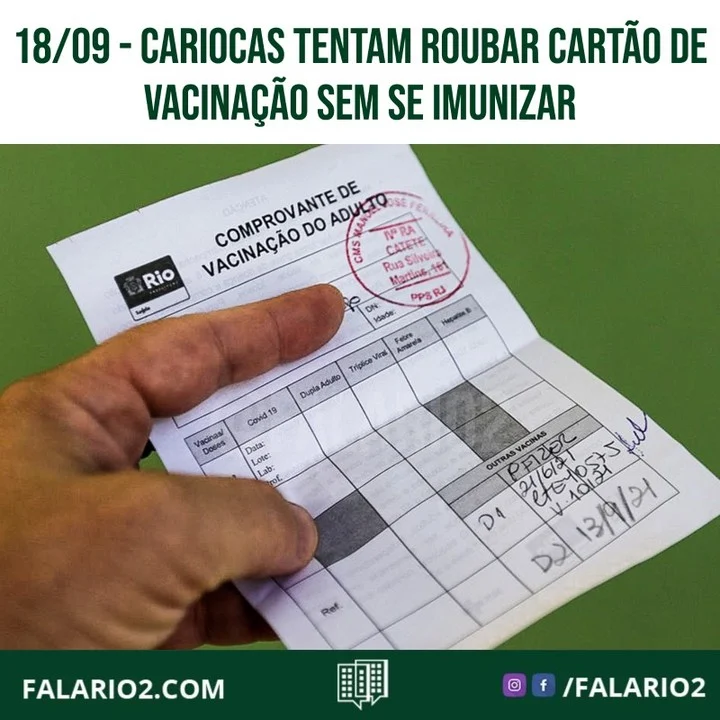 Profissionais de saúde denunciam que pessoas estão indo aos postos para tentar roubar o comprovante de vacinação sem se