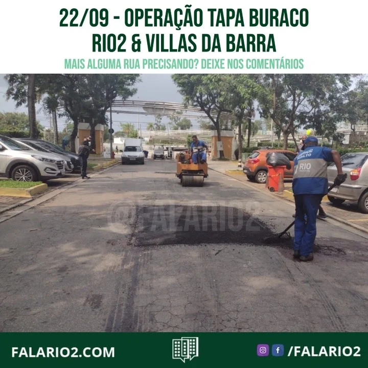 Hoje está sendo realizada uma operação para tapar buracos em algumas ruas da região.