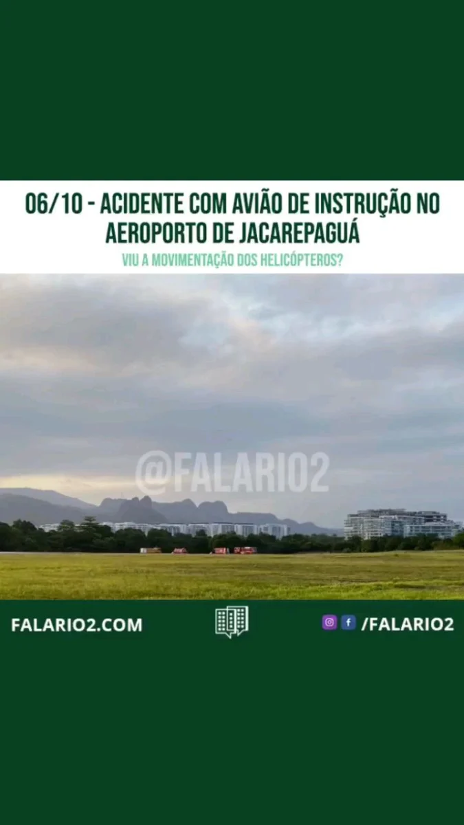 06/10 - Avião de treinamente precisou fazer um pouso forçado no Aeroporto de Jacarepaguá.