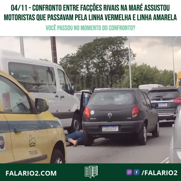 04/11 - 11:06 - Um confronto entre facções rivais no Complexo da Maré, assustou motoristas que passavam pela Linha Vermelha