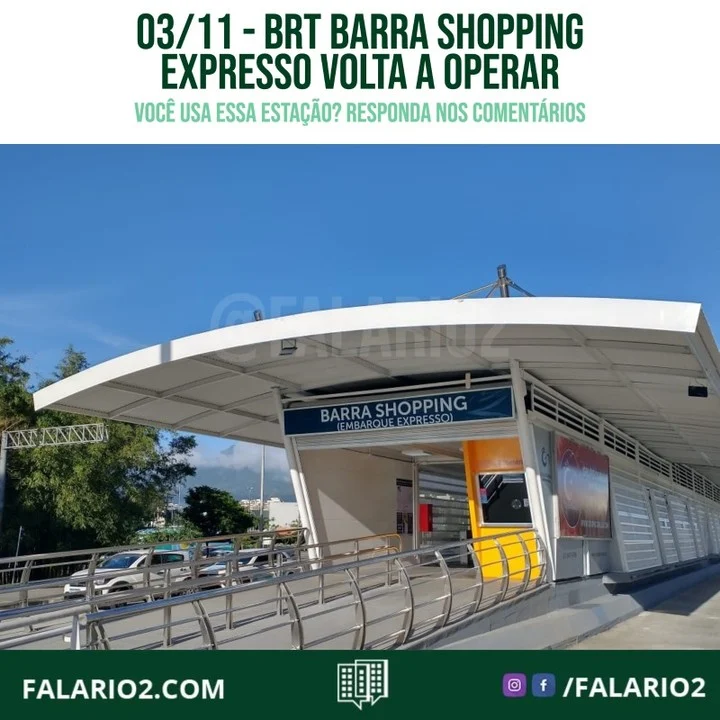 Segundo o twiter da @prefeitura_rio , hoje foi dia de recolocar mais uma estação na ativa.