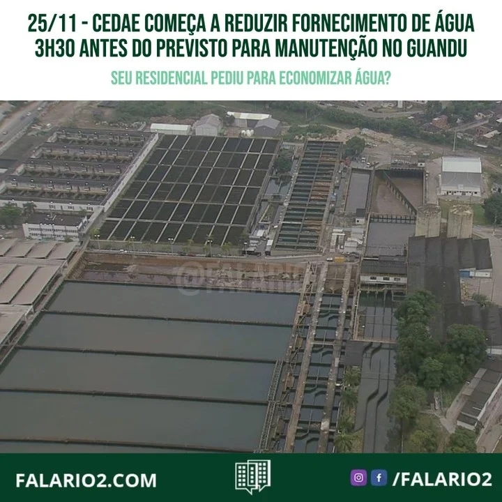 A Companhia Estadual de Águas e Esgotos do Rio de Janeiro (Cedae) começou a reduzir o fornecimento de água às 4h30 da manhã