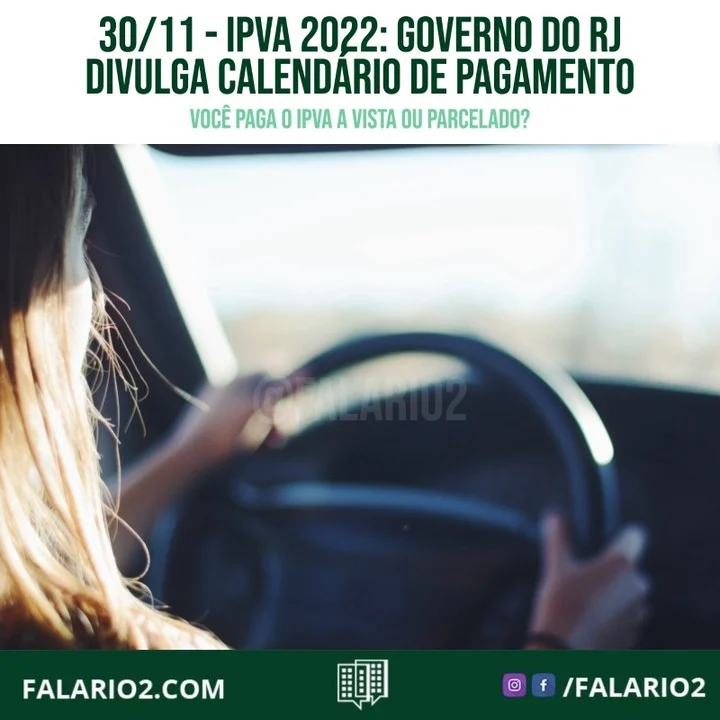 O Governo do Estado do Rio de Janeiro publicou nesta terça-feira (30) o calendário para o pagamento do IPVA 2022.