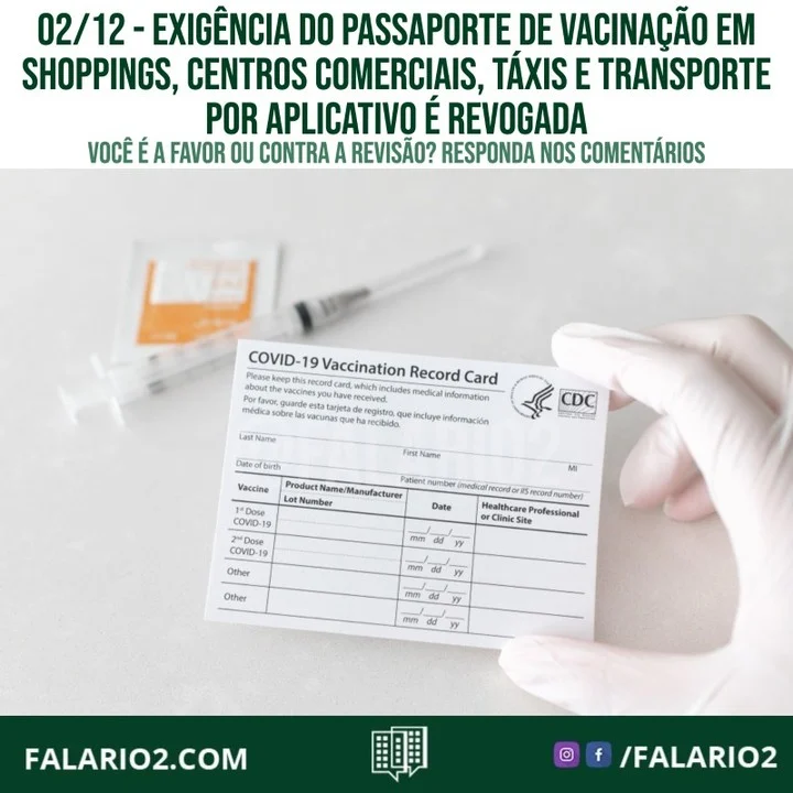 A Prefeitura do Rio publica um novo texto do decreto que ampliou a exigência do passaporte de vacinação na cidade, após o
