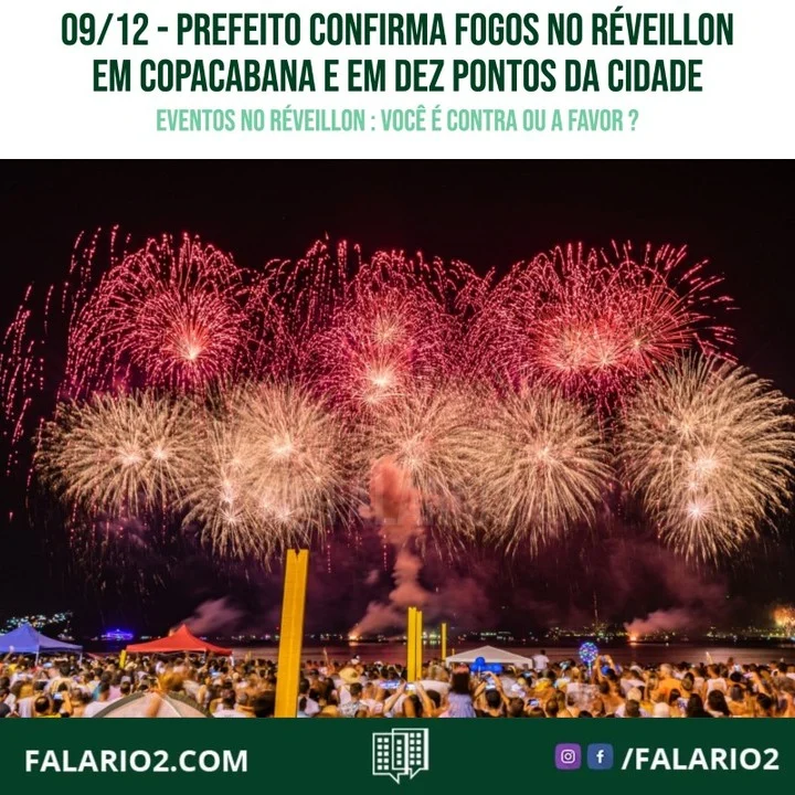 Ao lado do governador Cláudio Castro, o prefeito Eduardo Paes confirmou que haverá festa de réveillon com fogos na Praia de