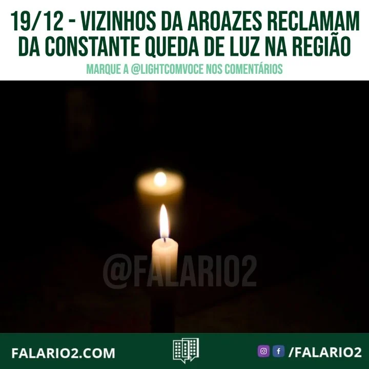 "Nossa região está sofrendo há duas semanas, mais ou menos, com diversos picos de luz diários, chegando a ter 10 picos em um