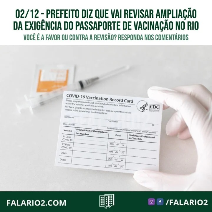 O prefeito do Rio afirma que vai revisar o decreto que amplia a exigência do passaporte da vacinação no Rio de Janeiro.