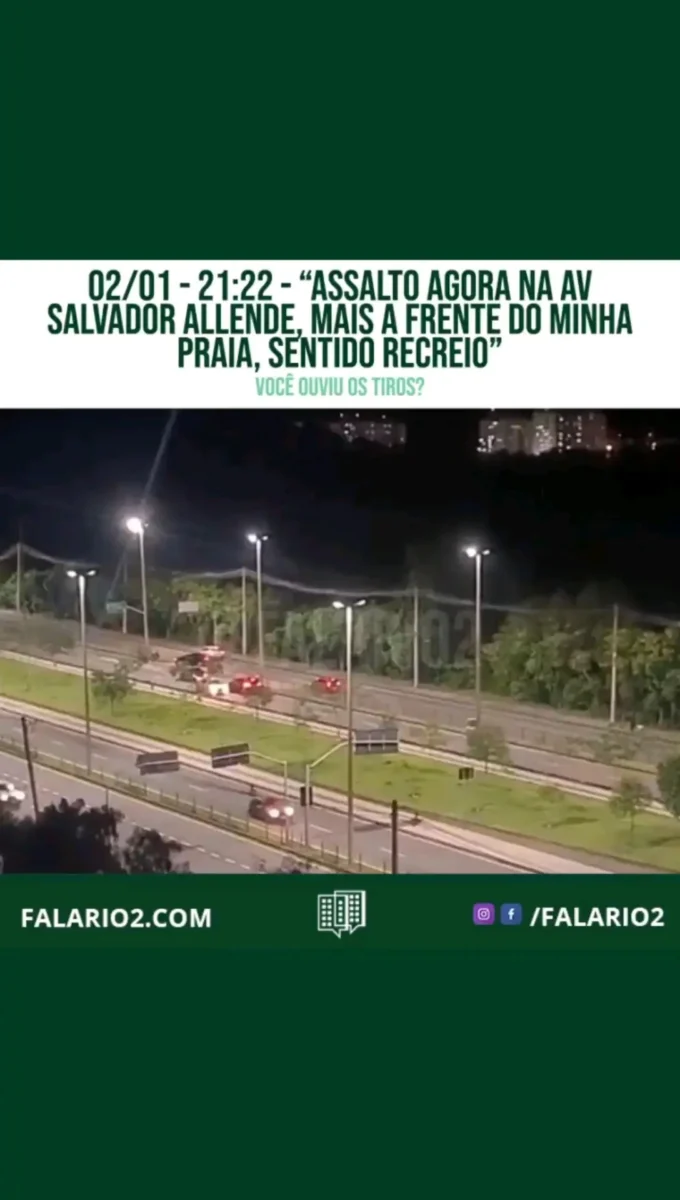 "Assalto agora na Av Salvador Allende, mais a frente do Minha Praia, sentido Recreio.