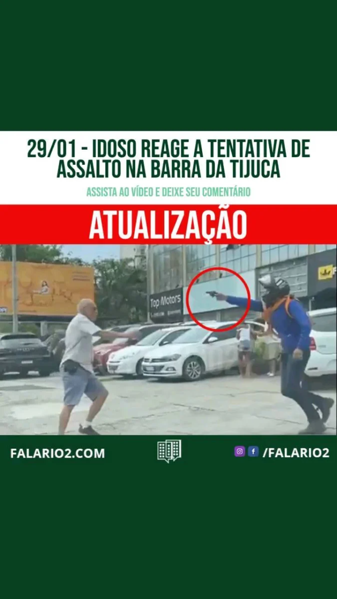 Um idoso reagiu a um assalto próximo ao Elevado do Joá, na Barra da Tijuca.
