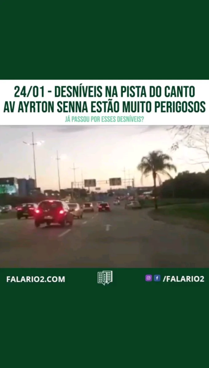Há muito tempo os vizinhos reclamam da pista do canto da Av.