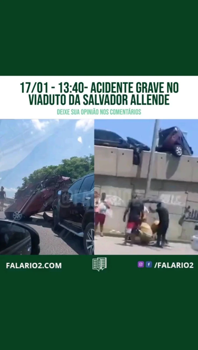 Acidente grave no Viaduto da Salvador Allende (sentido Recreio).