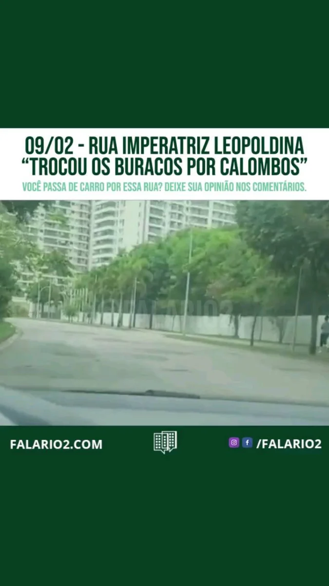 "Choveu, o asfalto ficou esburacado.