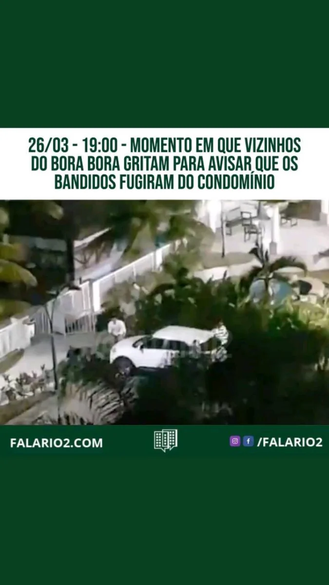 Enquanto seguranças e policiais buscavam pelos bandidos que invadiram o condomínio Bora Bora (Abelardo Bueno), moradores
