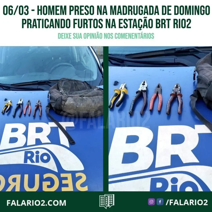 Equipes do Programa BRT Seguro prenderam na madrugada deste domingo (06/03) um homem que estava praticando furtos na estação