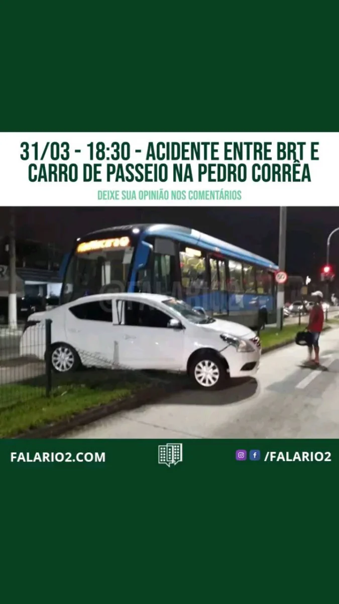 Acidente na Pedro Corrêa, altura do creche Lady Bug.
