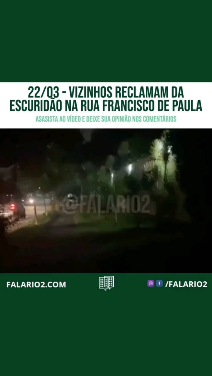 "Francisco de Paula às 8 horas da noite.