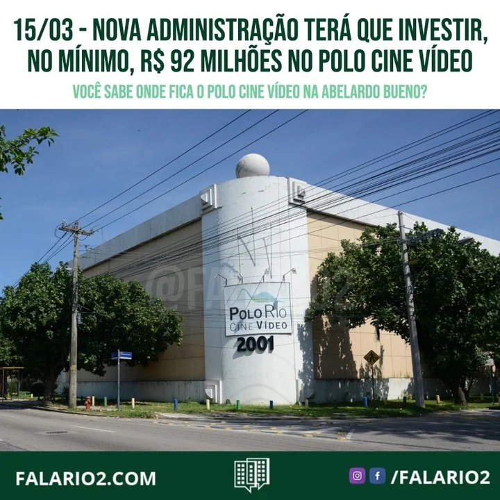 A Prefeitura do Rio anunciou que a empresa Quanta venceu a licitação para administrar o Polo Cine Vídeo, na Barra da Tijuca,