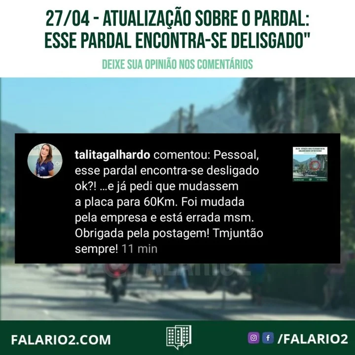 "Pessoal, esse pardal encontra-se desligado ok?!