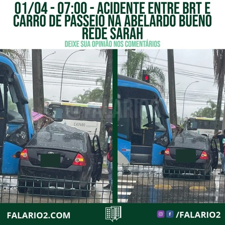 "Acabou de acontecer um acidente na Abelardo Bueno