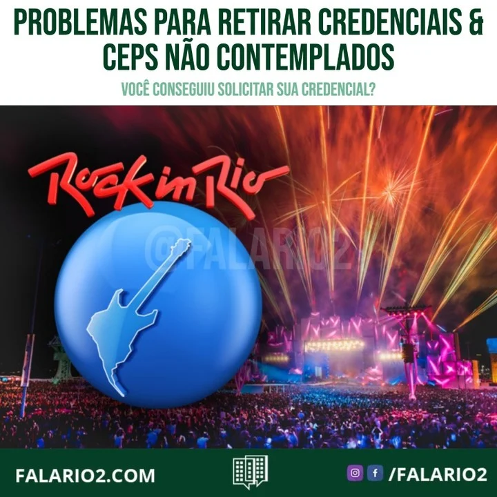 Credenciais do Rock in Rio - até o momento (23/06), muitos vizinhos ainda não conseguiram solicitar sua credencial.