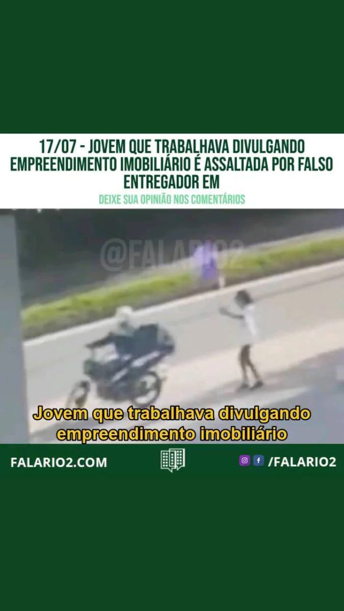 Jovem que trabalhava divulgando empreendimento imobiliário é assaltada por falso entregador em Jacarepaguá.