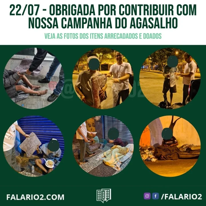 Muito obrigada a todos os vizinhos e amigos que participaram dessa campanha.