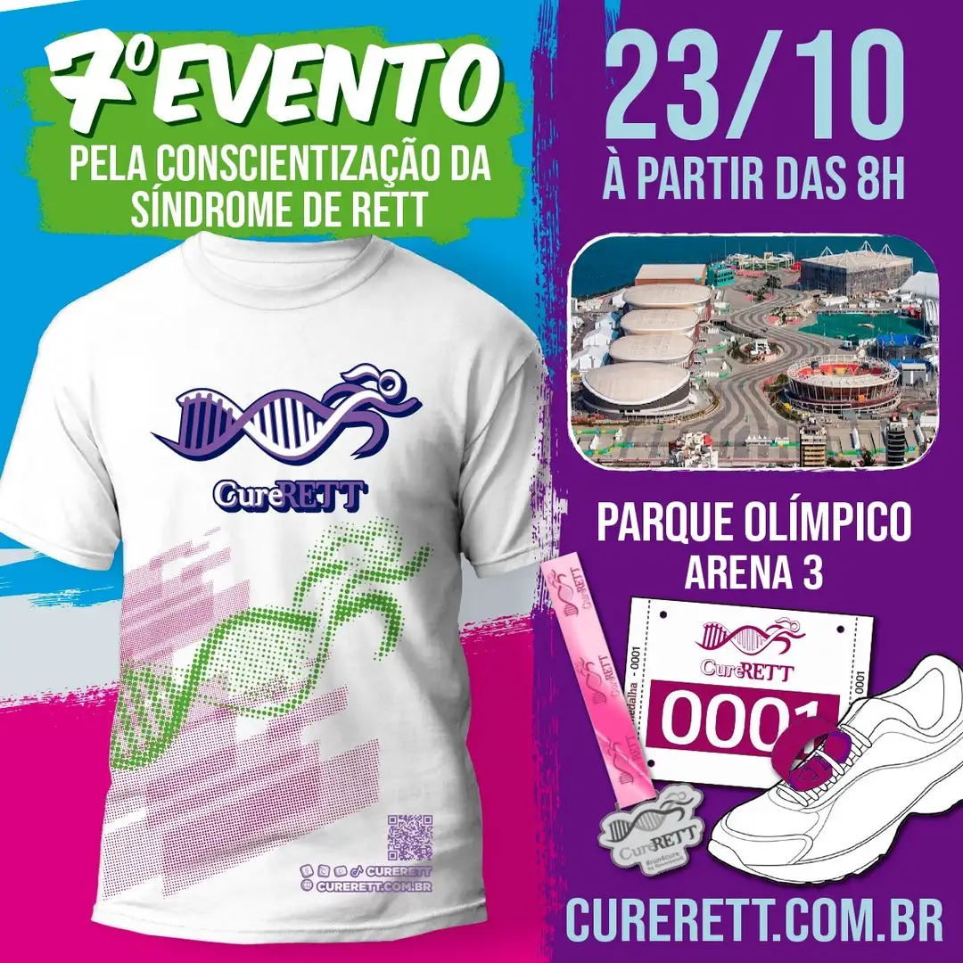 Venha participar da Corrida e Caminhada, mas charmosa do Brasil, participe do evento CureRETT, que acontecerá no dia 23 de