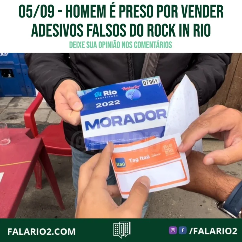 Um homem que produzia, anunciava e vendia adesivos falsificados com a proposta de permitir acesso a área restrita aos