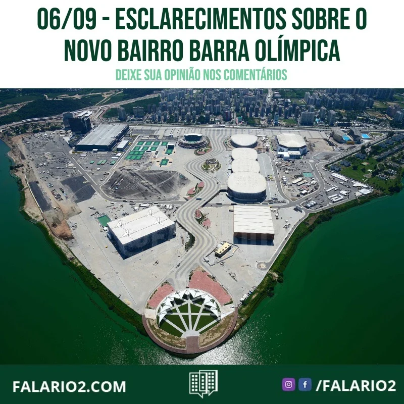 Nota de Esclarecimento enviada pelo Vereador @carlo_caiado a respeito do novo bairro Barra Olímpica.