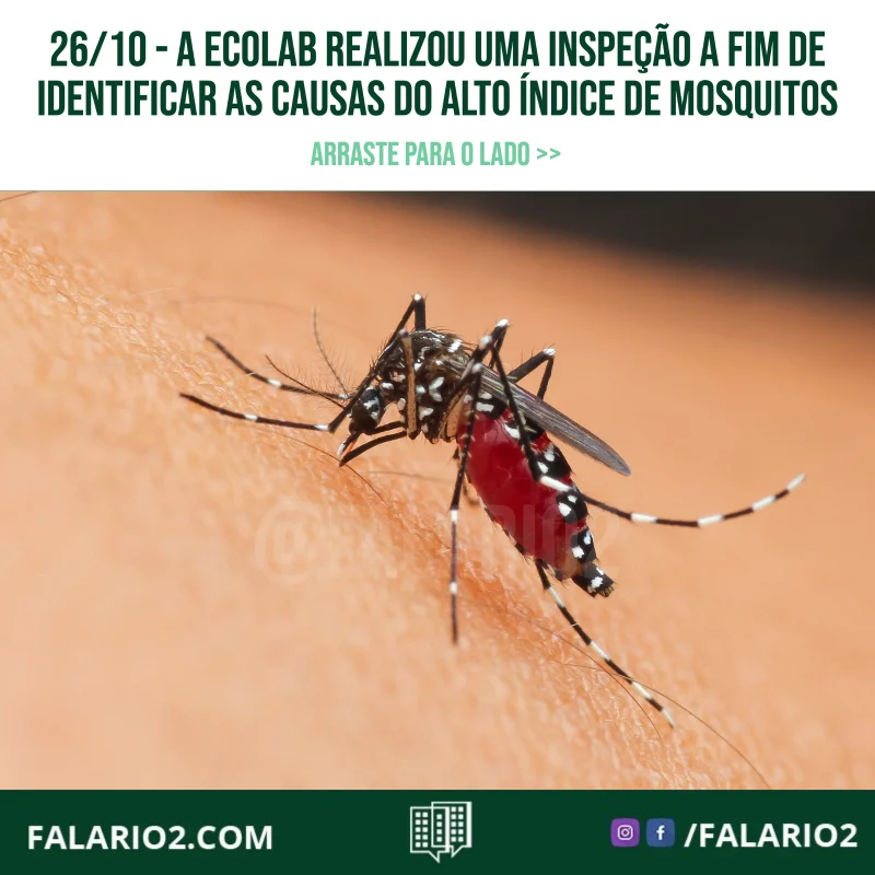 A pedido da AMORIO2 a Ecolab, empresa contratada para realizar o serviço de controle de mosquitos através de UBV e