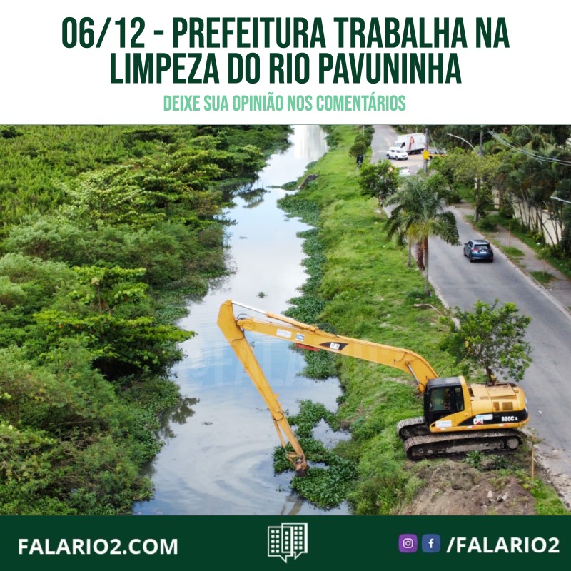 Prefeitura trabalha na limpeza do Rio Pavuninha