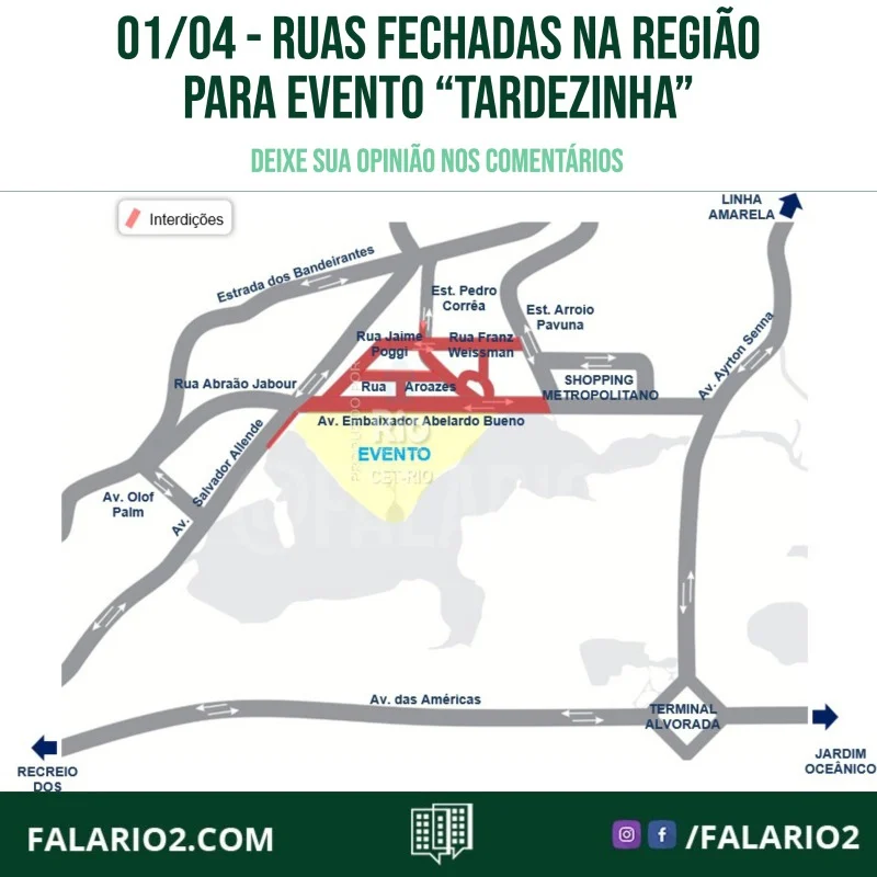 A Prefeitura do Rio, em parceria com os organizadores da “Tardezinha”, montou uma operação especial de logística para o
