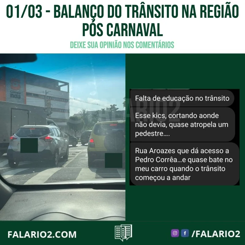 O que você tem achado do trânsito na região após o retorno do feriado?