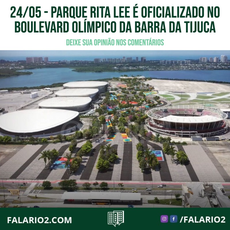 Parque Rita Lee é Oficializado no Boulevard Olímpico da Barra da Tijuca