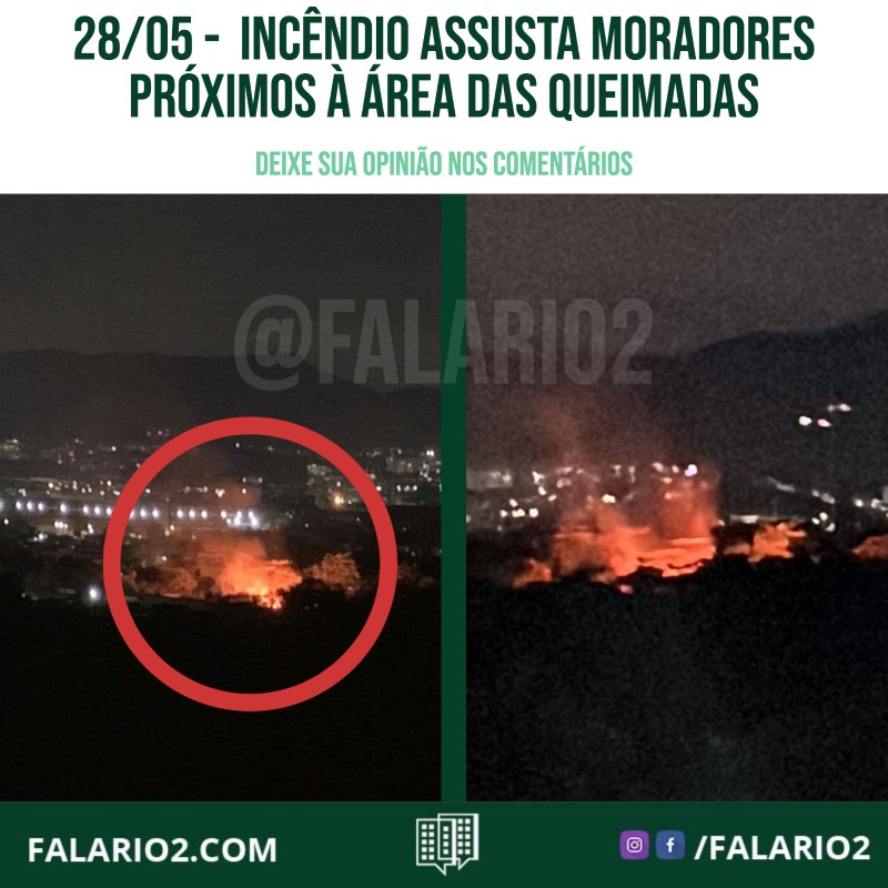 Incêndio Assusta Moradores Próximos à Área das Queimadas