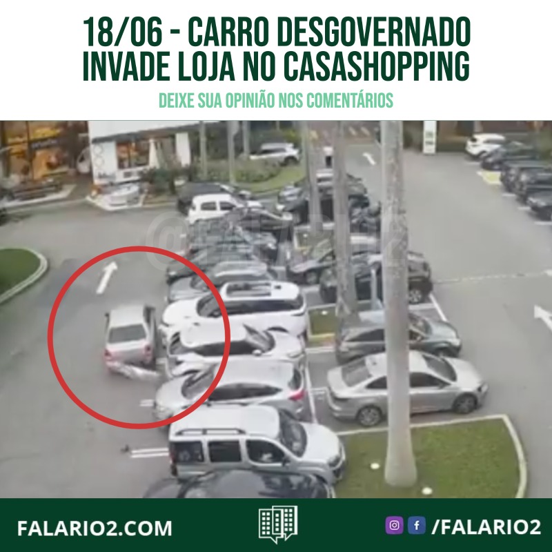 Carro desgovernado invade loja no CasaShopping