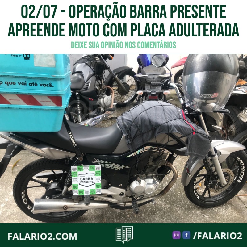 Durante a manhã do dia 2 de julho, a Operação Barra Presente realizou uma apreensão em frente ao número 600 da Abelardo Bueno.