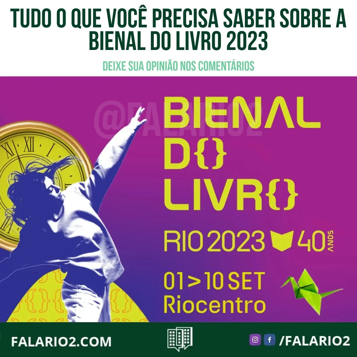 A tão aguardada Bienal do Livro 2023 está prestes a iniciar, marcada para acontecer entre os dias 1º e 10 de setembro no