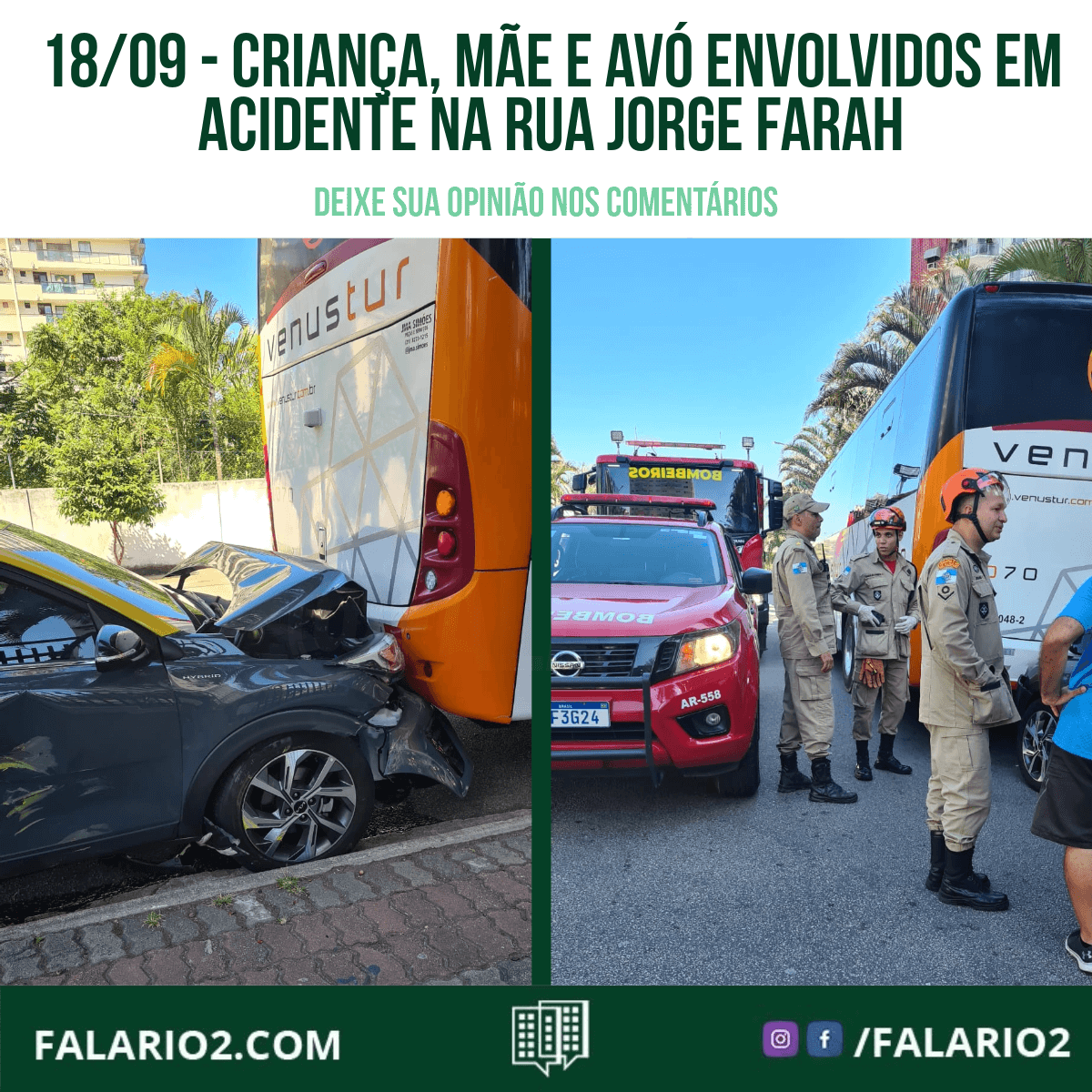 Criança, Mãe e Avó Envolvidos em Acidente na Rua Jorge Farah!