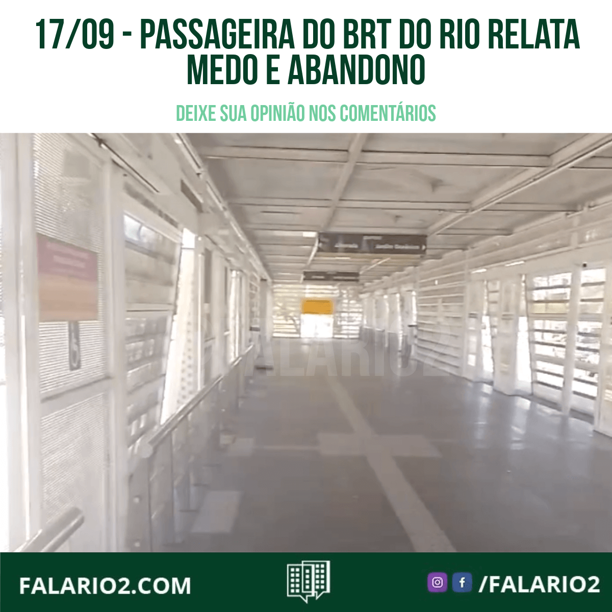 No último domingo, uma passageira do BRT do Rio de Janeiro compartilhou sua experiência chocante em um vídeo onde expressa seu medo e frustração.