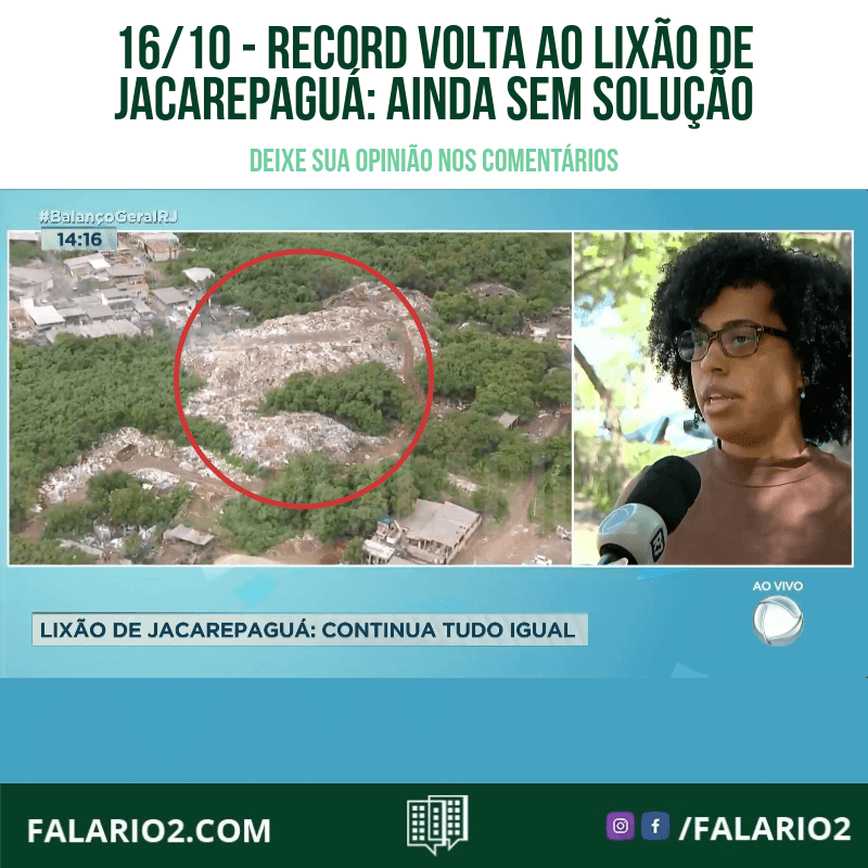 Record Volta ao Lixão de Jacarepaguá: sem Solução