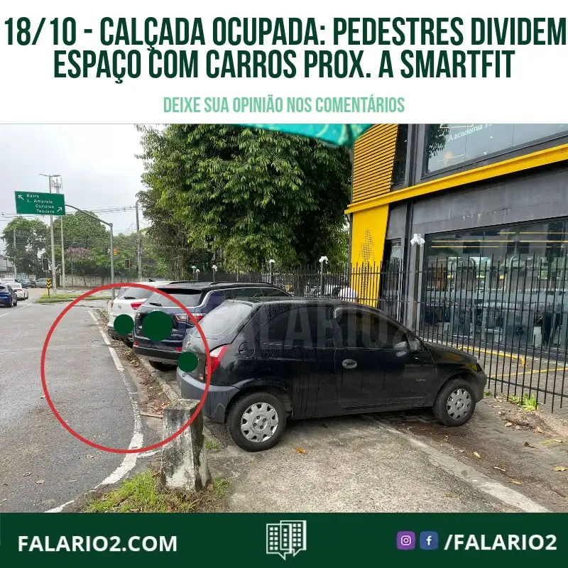 Os motoristas que frequentam a academia SmartFit Pedro Corrêa costumam estacionar de forma irregular nas proximidades,